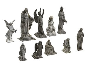 10 Cemetery statues collection pack