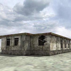 ruined building destroyed 3d model