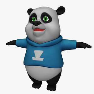 Panda Cartoon Rigged 3D model
