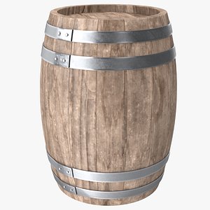 Wooden Barrel v2 3D