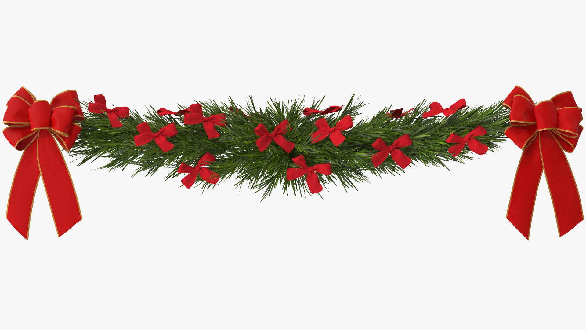 3D christmas garland bows - TurboSquid 1661935