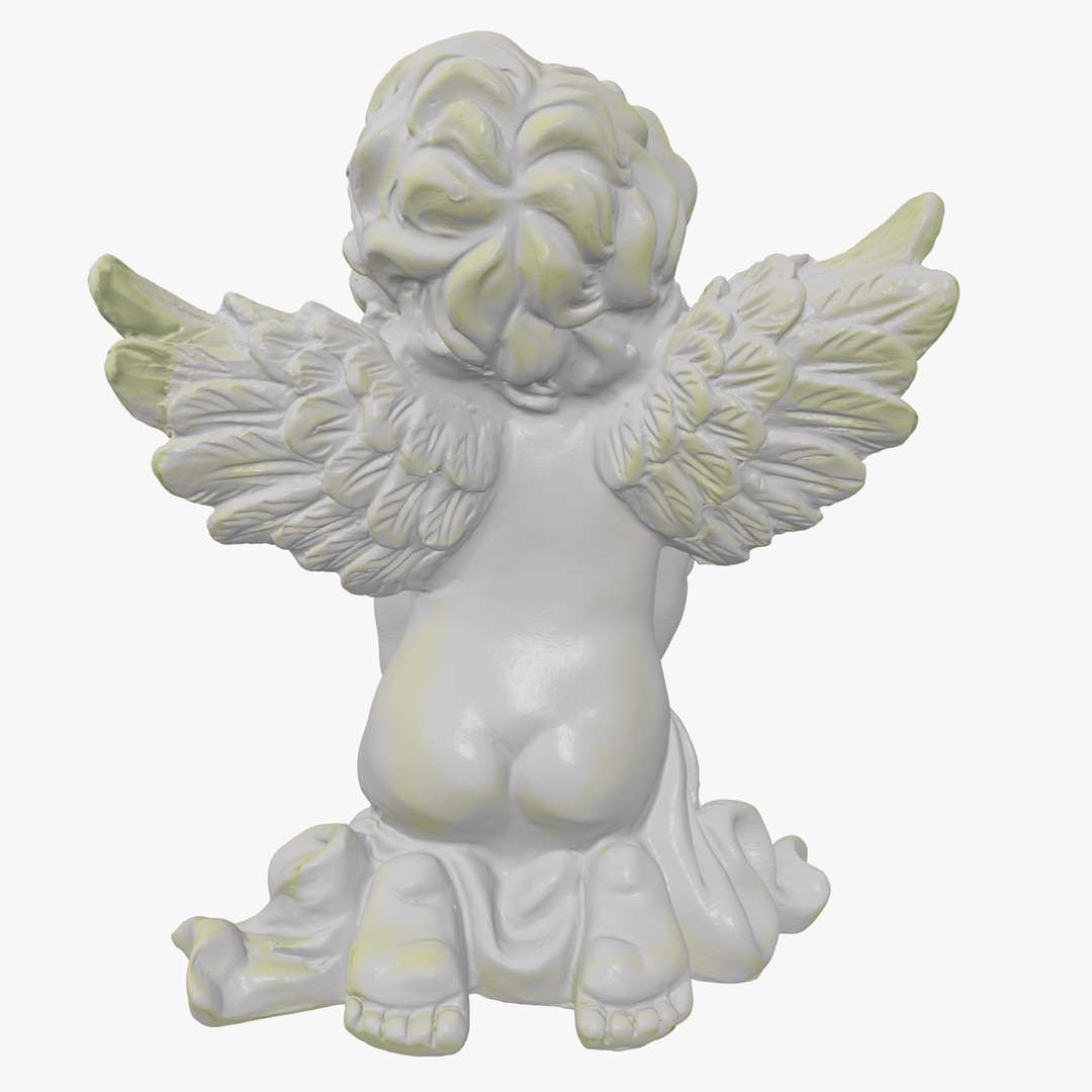 3d Obj Angel Figurine Scanned
