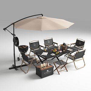 3D Modern Camping Equipment Combination Outdoor Camping Table and Chair