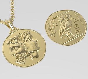 double sided Greek coin pendant   two options