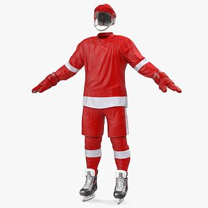 3D hockey red equipment model