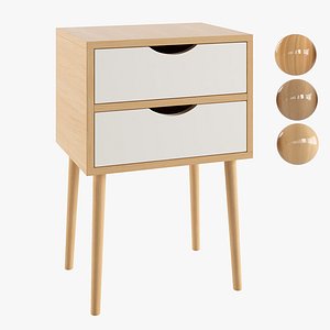 Litfad - Modern Wood Nightstand 3D model