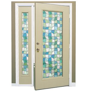 cream door stained glass 3d 3ds