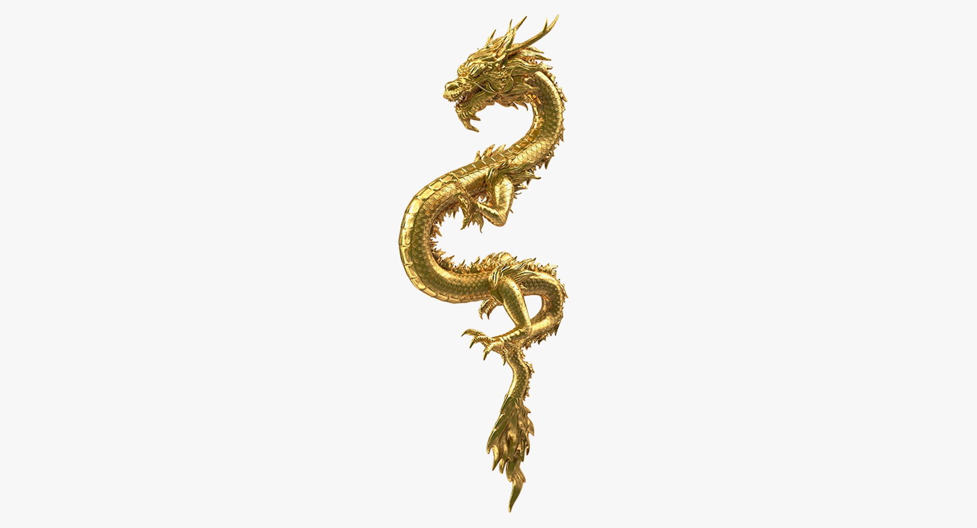 3D golden chinese dragon zodiac - TurboSquid 1380924