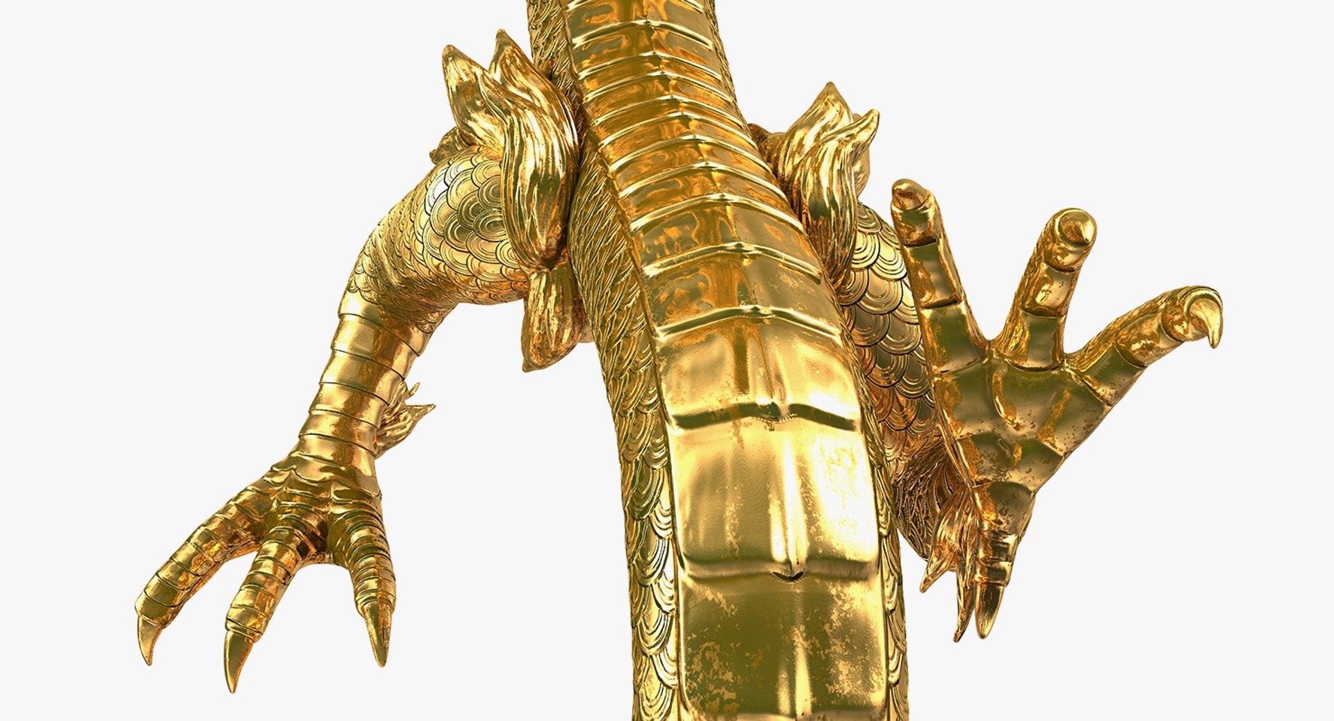 3D Golden Chinese Dragon Zodiac - TurboSquid 1380924
