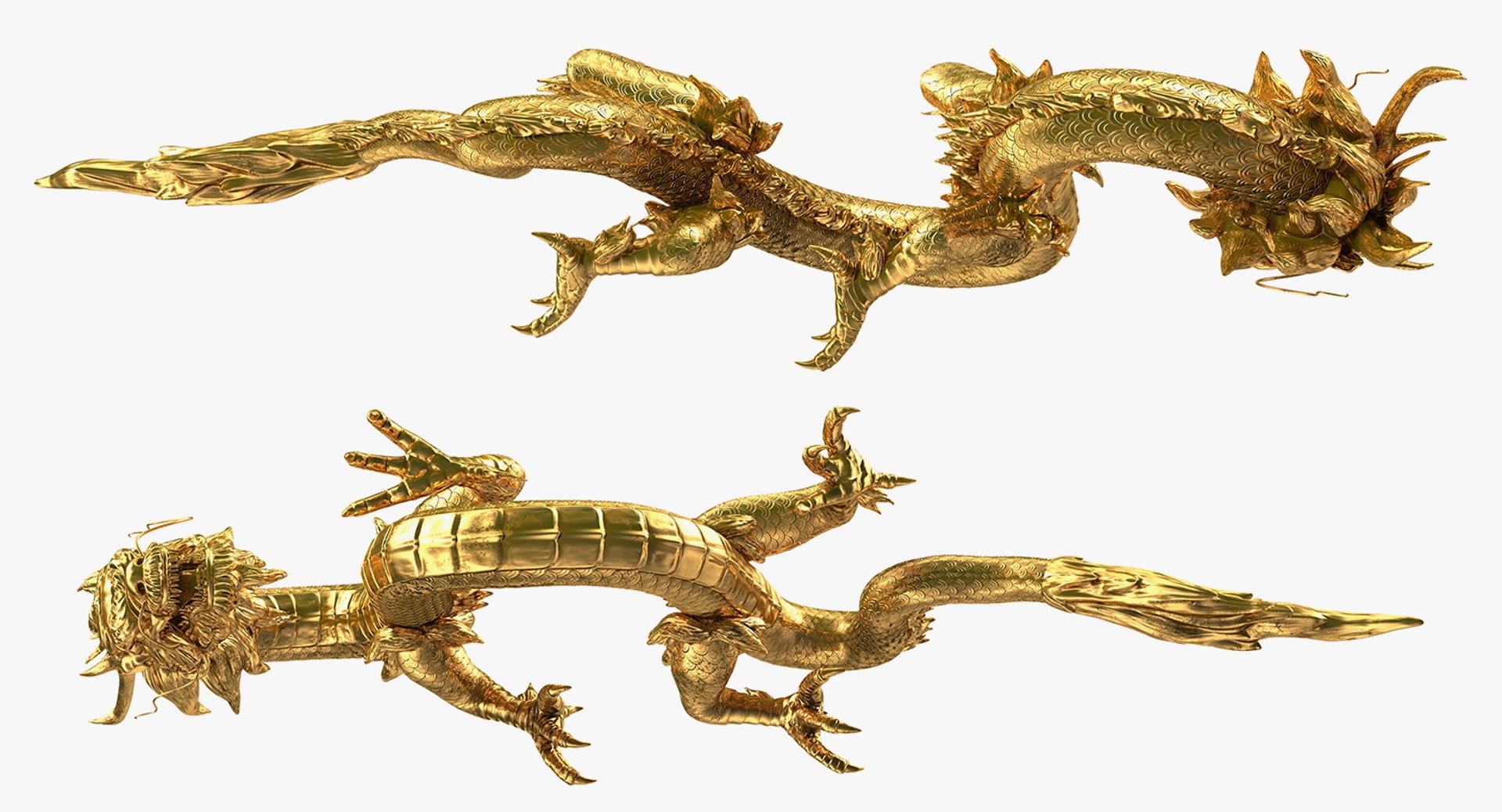 3D Golden Chinese Dragon Zodiac - TurboSquid 1380924