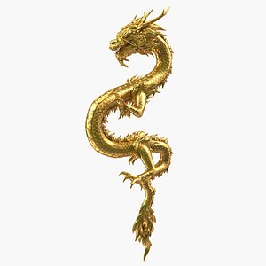 3D golden chinese dragon zodiac