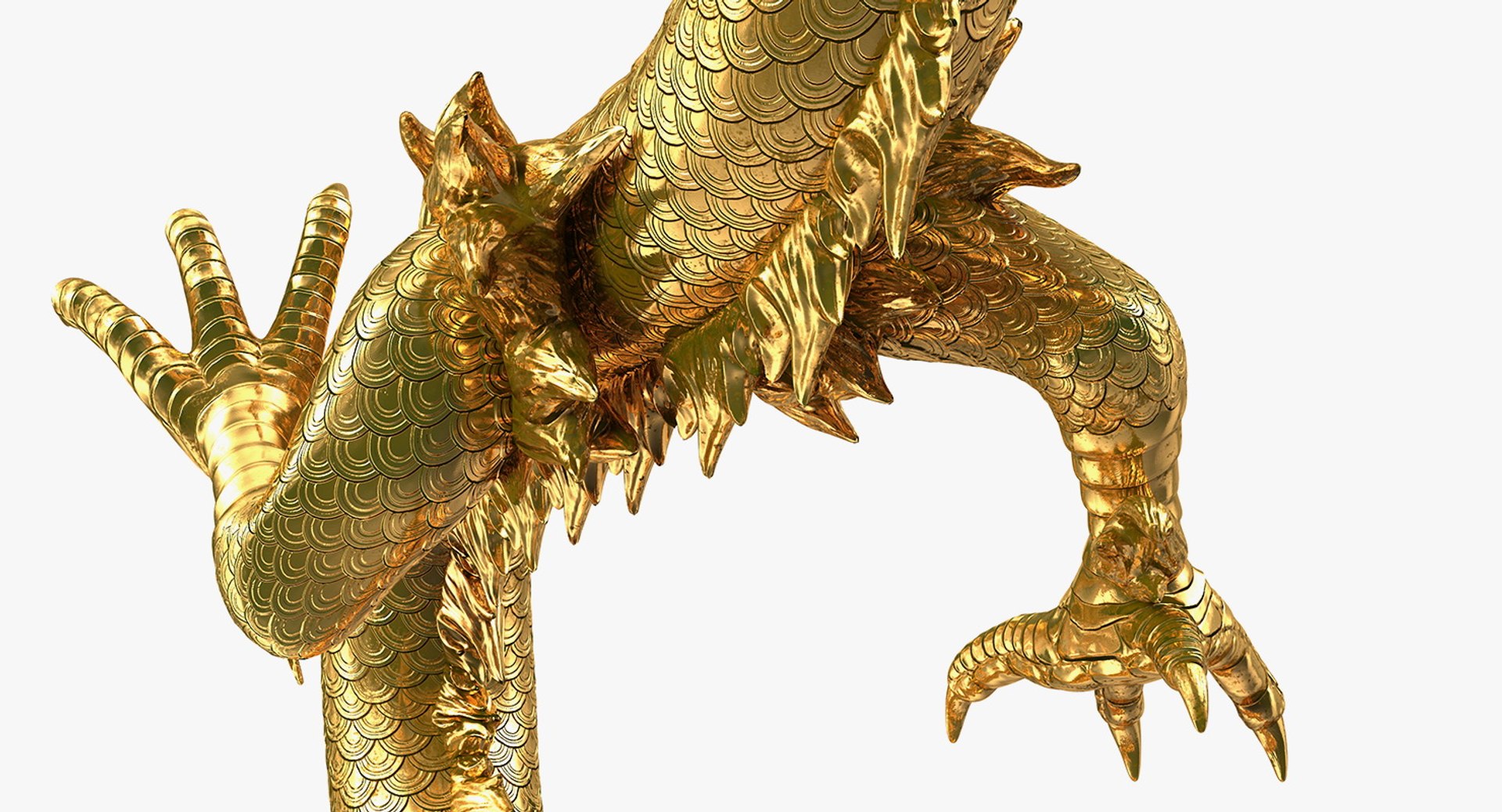 3D Golden Chinese Dragon Zodiac - TurboSquid 1380924