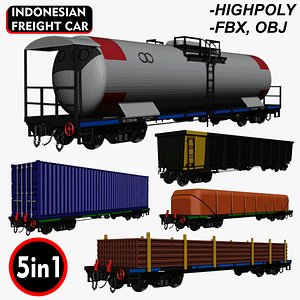 Big Pack Indonesian Freight Car 3D model