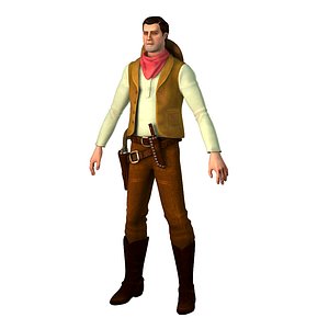 3D gunfighter clay allison man model