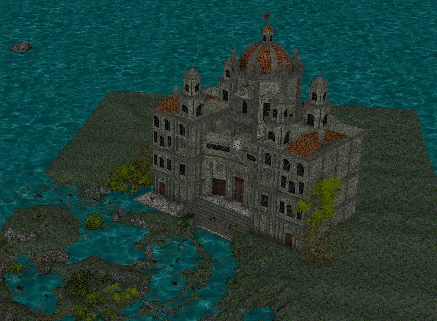 Red Sunset Castle Environment Model - TurboSquid 1822766