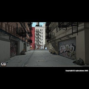3d alley street model