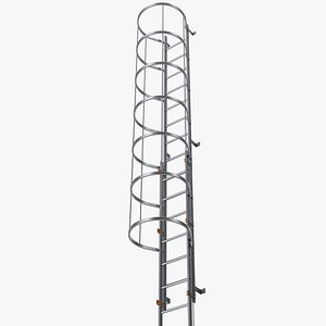 3D Fire Escape Dropdown Ladder model