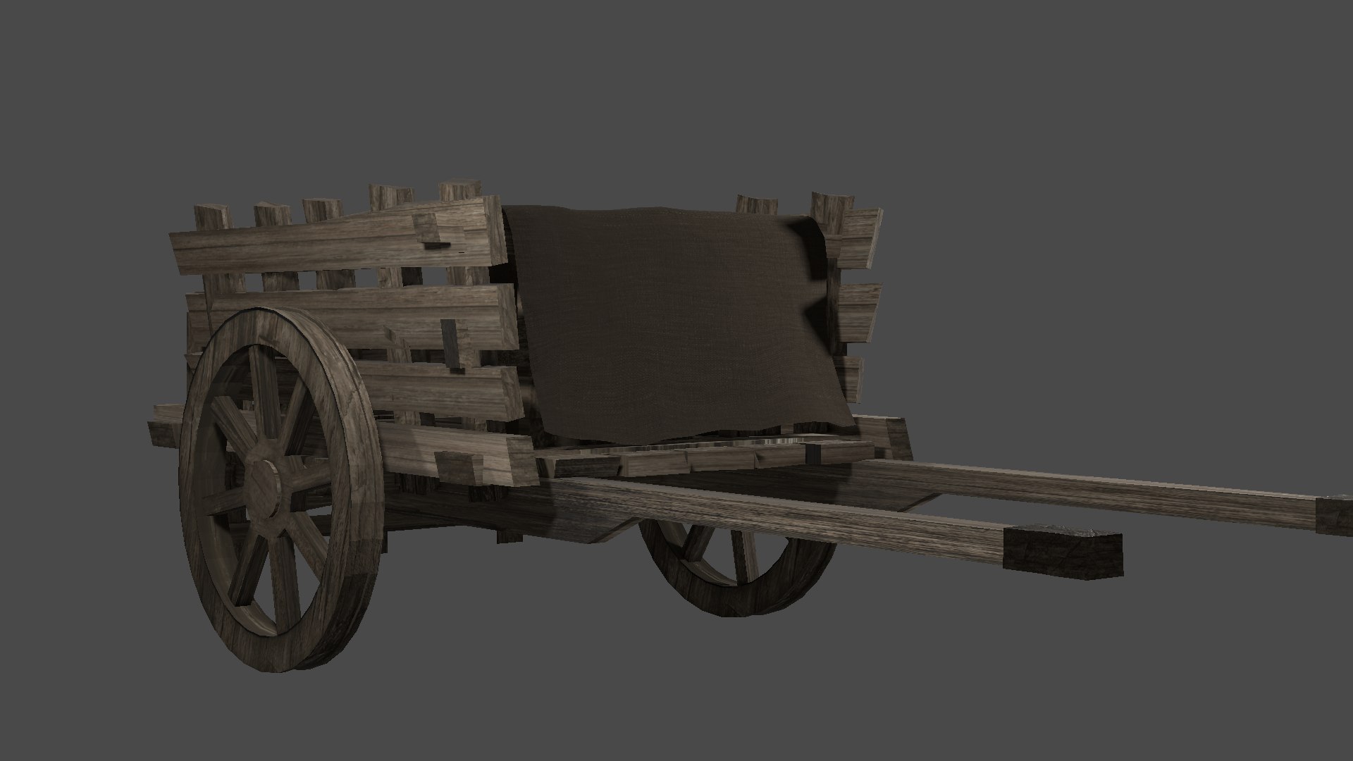 Medieval Wagon Hand Cart - Low Poly Realistic 3D - TurboSquid 1989158