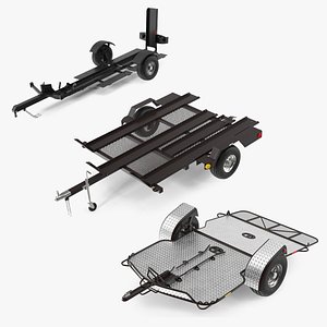 Empty Trailers Collection 3D model