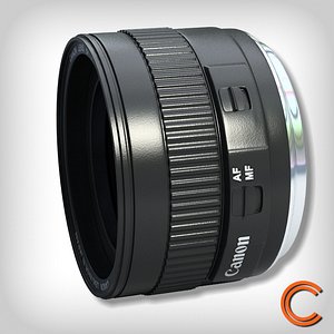 3d model lens canon 50mm fix