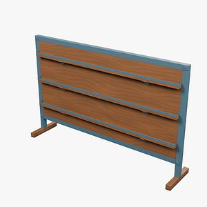 3D Freestanding Display Board with Wood Ledges - 1400 x 300 x 900 mm