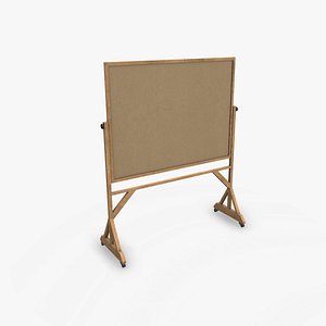Old Wooden Mobile Bulletin Board Low-poly PBR 3D model