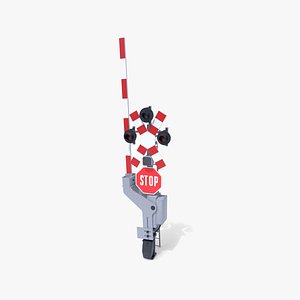 railway crossing traffic light 3D