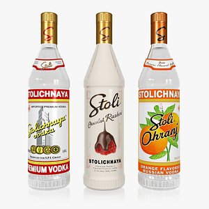 realistic set stolichnaya vodka 3d max