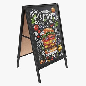 3D model Dual Pavement Sign Poster