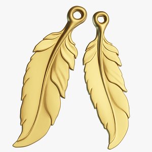 Elegant Feather Jewelry 3D model