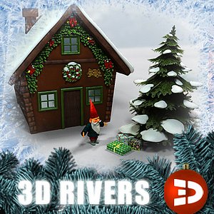 3d model home santa claus