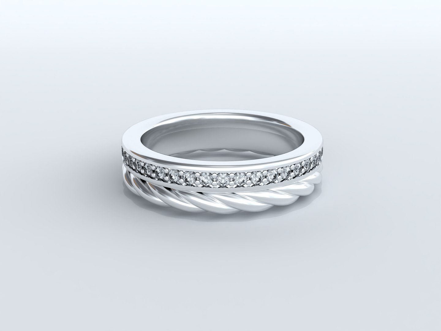 3D Model Twisted Rope Pave Eternity Ring - TurboSquid 2345752