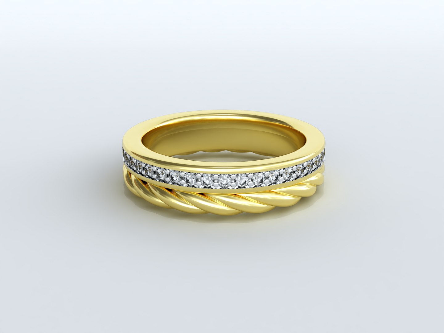 3D Model Twisted Rope Pave Eternity Ring - TurboSquid 2345752