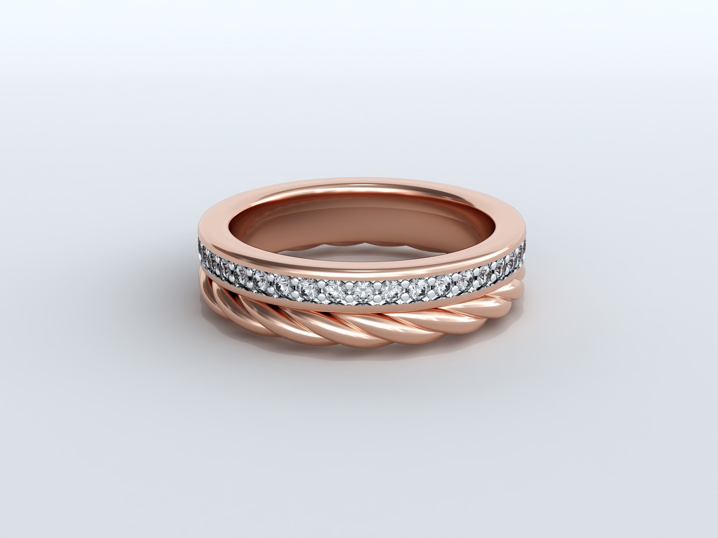 3D Model Twisted Rope Pave Eternity Ring - TurboSquid 2345752