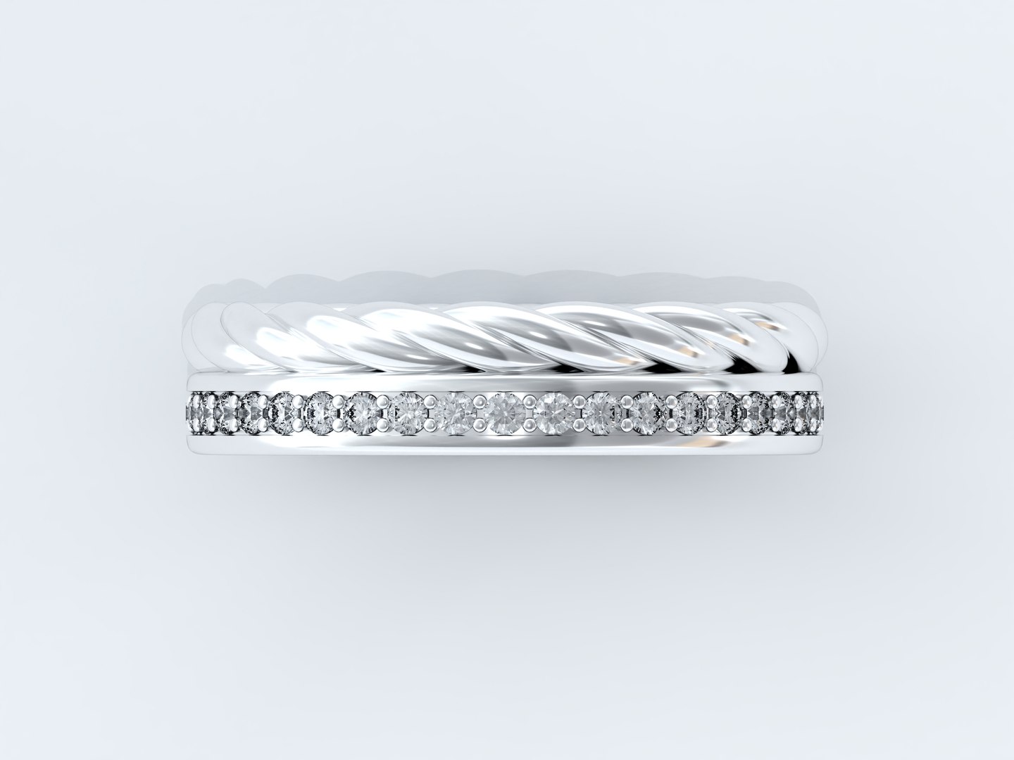 3D Model Twisted Rope Pave Eternity Ring - TurboSquid 2345752