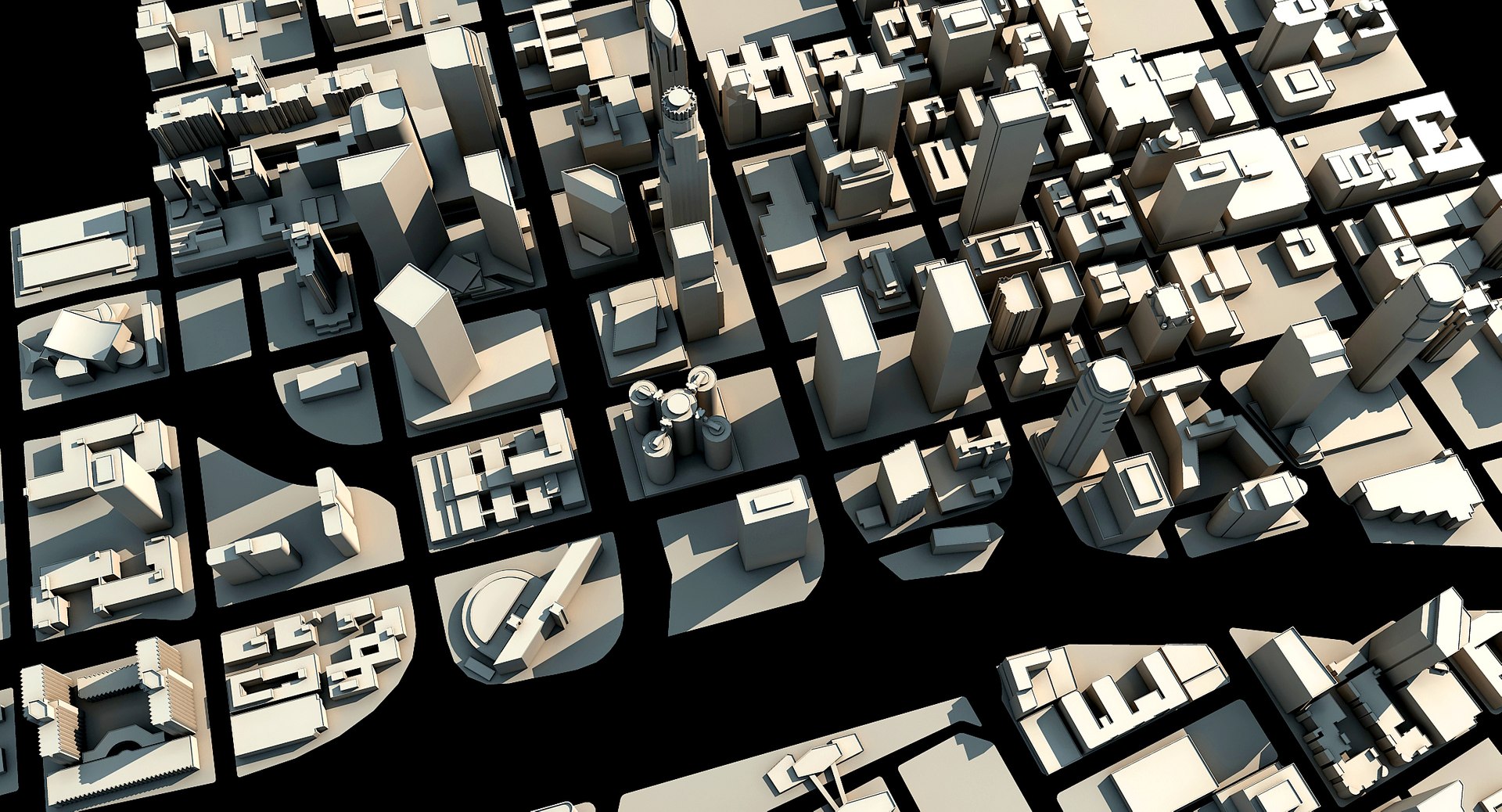 Los Angeles Downtown Skyscrapers 3d Model