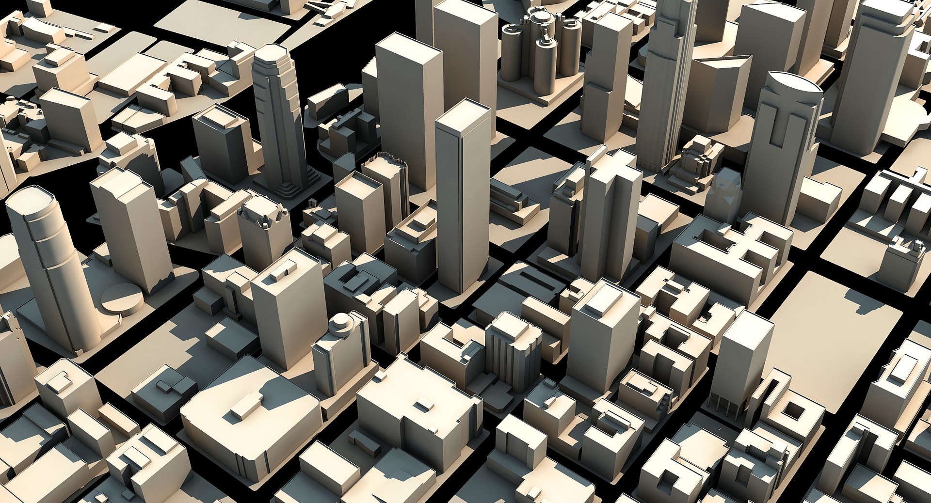Los Angeles Downtown Skyscrapers 3d Model