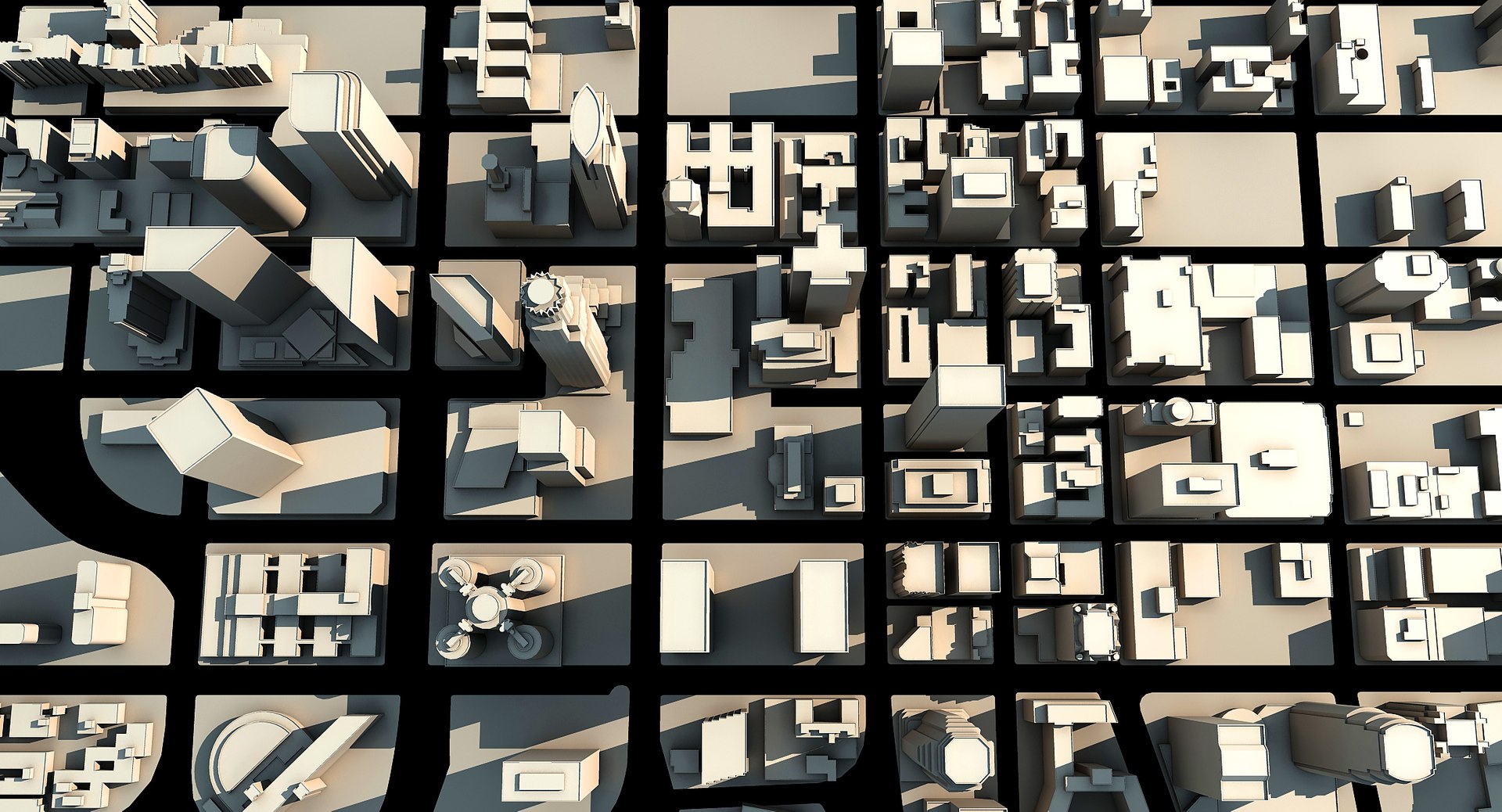 Los Angeles Downtown Skyscrapers 3d Model