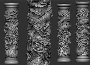 dragon pillar 3D model