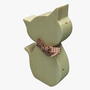 Wooden Deco Cat 3D