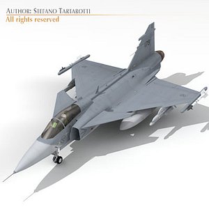 saab jas 39 gripen 3d model