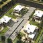 Low-Poly Modern House Neighborhood 3D Exterior Scene