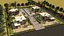 Low-Poly Modern House Neighborhood 3D Exterior Scene