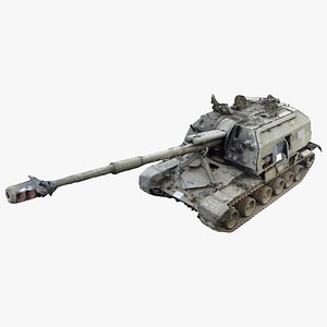 Destroyed 2S19 Msta 152 mm self-propelled howitzer M1990 Farm 3D model