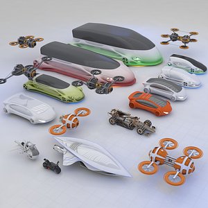 futuristic hd future transport 3D model