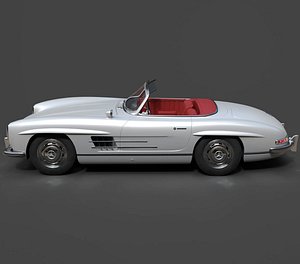 3D Mercedes-Benz 300SL Roadster  - High-Poly Vintage Sports Car model