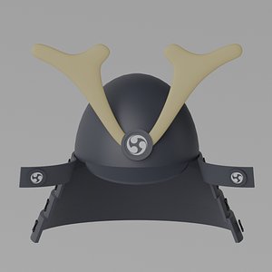 3D model Cartoon Samurai Helmet