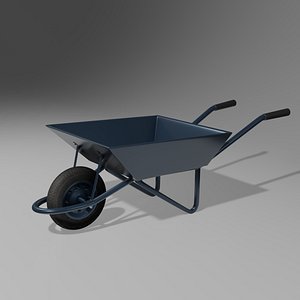 Wheelbarrow Pushcart Low Poly
