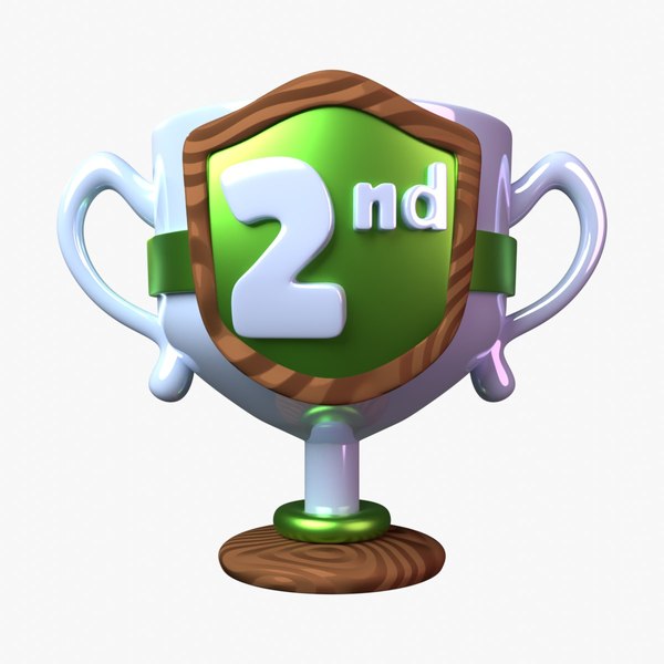 3D Second Trophy 3D Illustration