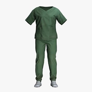 3D Medical Uniform Outfit - Low Poly Realistic Clothing FBX model